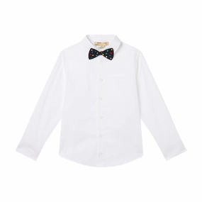 QuickDry SoftInteriorLining Stella McCartney Kids Classic Long-Sleeve Shirt with Bow-Tie