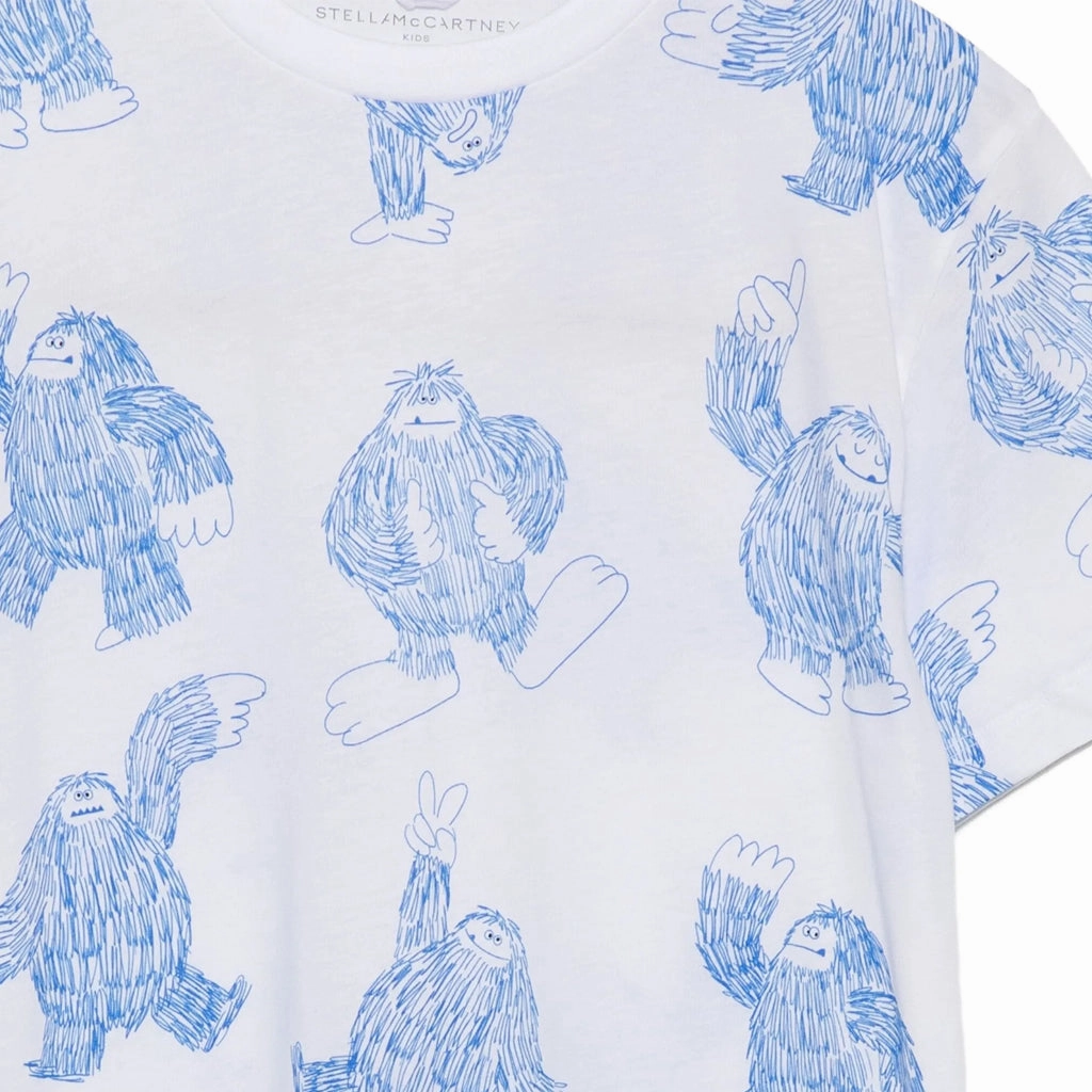 Top Rated Geometric Pattern Stella McCartney Kids Dancing Yeti All-Over Print T-shirt