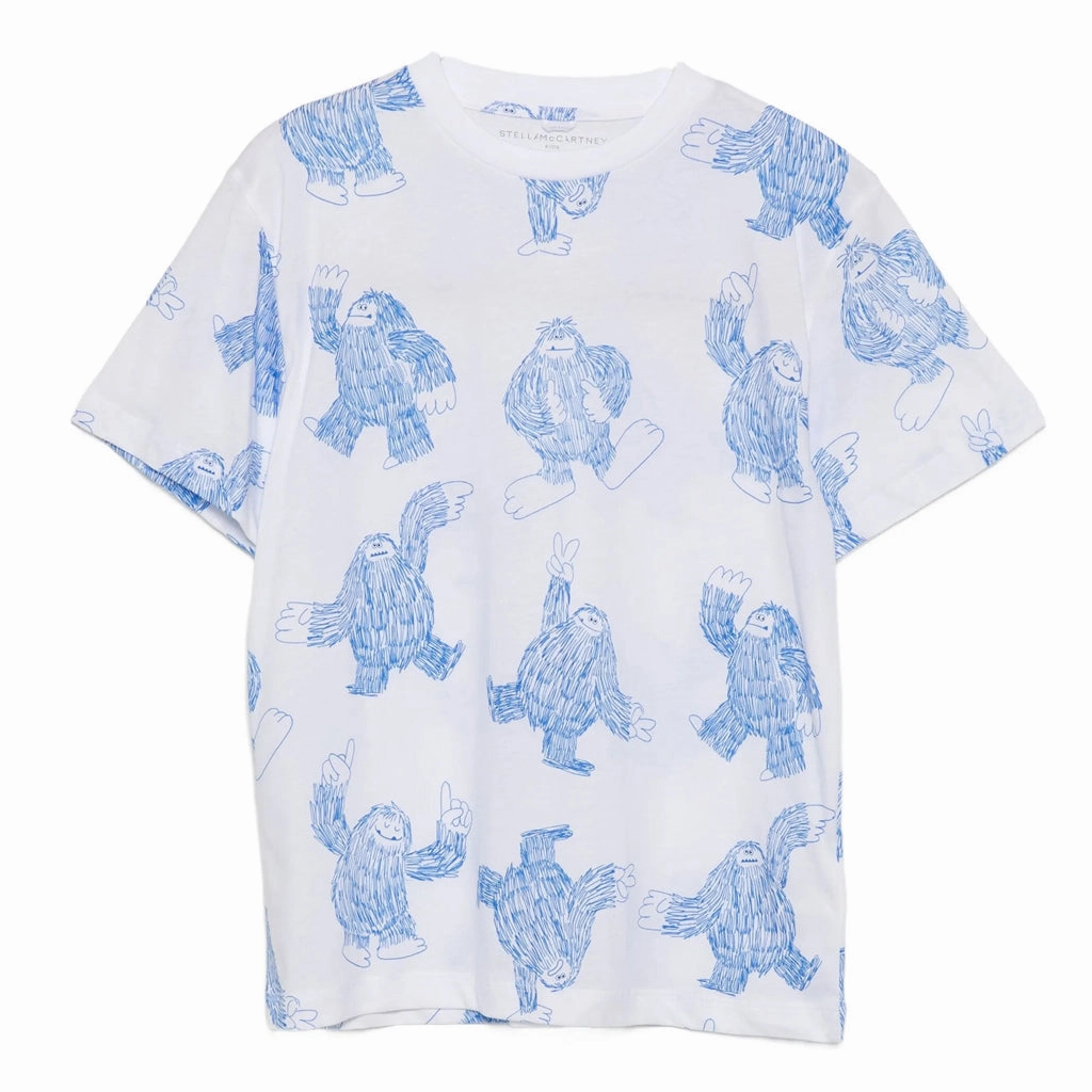 Layering Comfort Wear Moisture Control Fabric Stella McCartney Kids Dancing Yeti All-Over Print T-shirt