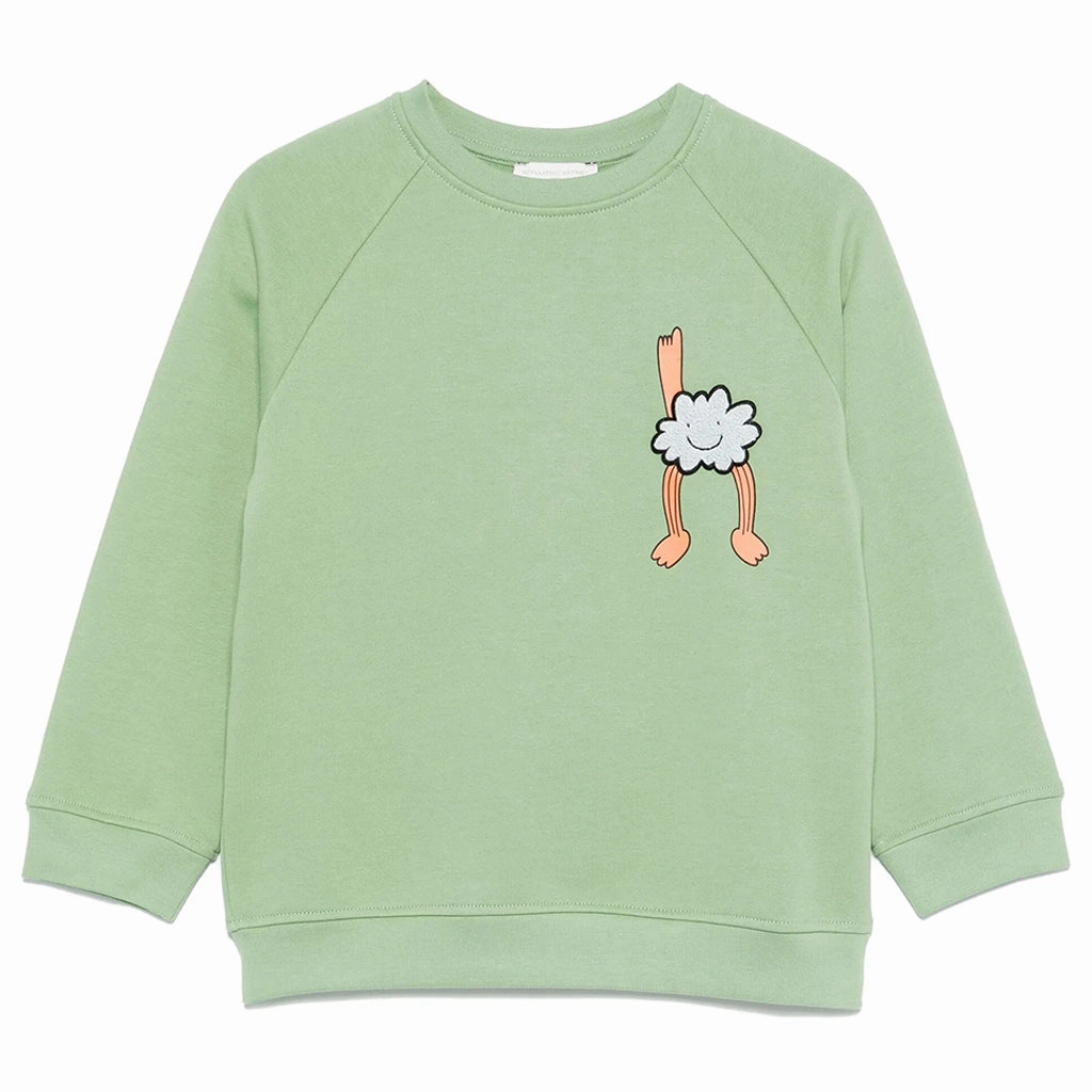 Smooth Interior Lining Odor Resistant Fabric Stella McCartney Kids Earth Gang Fleece Sweatshirt