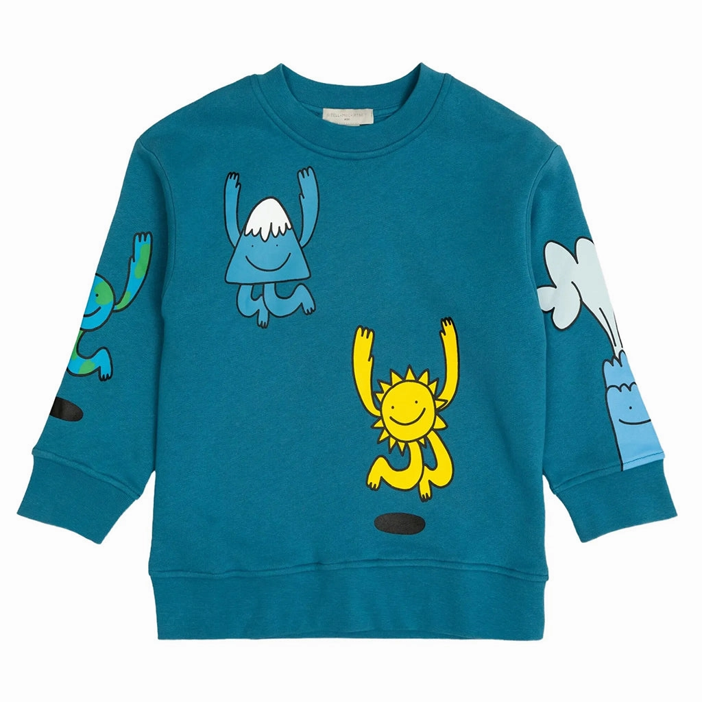 Stella McCartney Kids Earth Gang Fleece Sweatshirt StainRepellentCoating