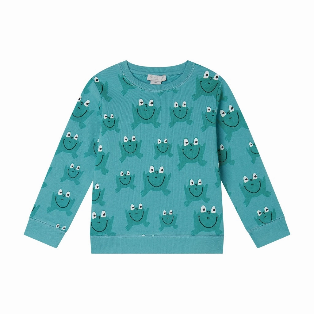 ButtonFront Stella McCartney Kids Frog All-Over Print Sweatshirt