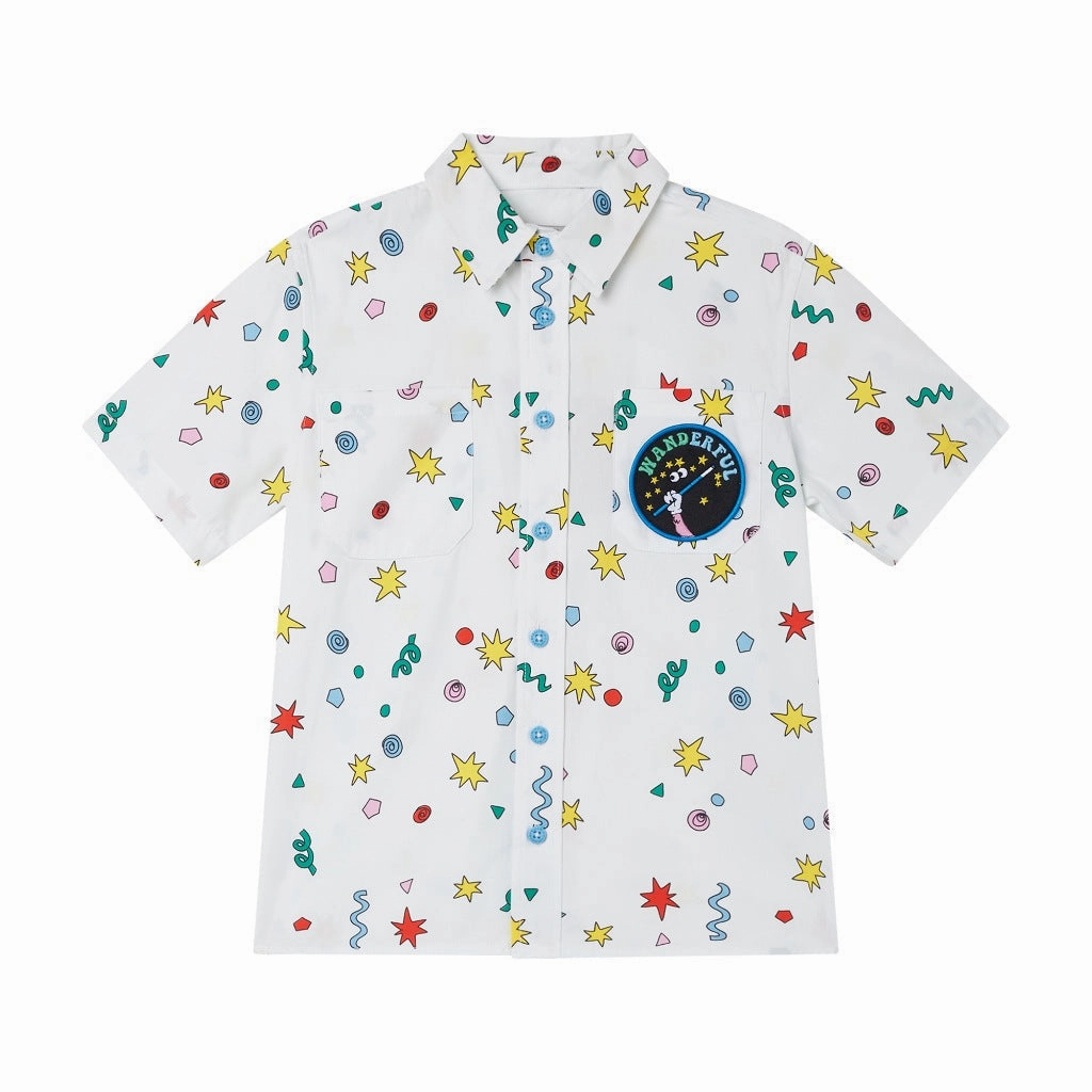 Layered Ventilation Zones Stella McCartney Kids Magic Confetti All-Over Print Shirt