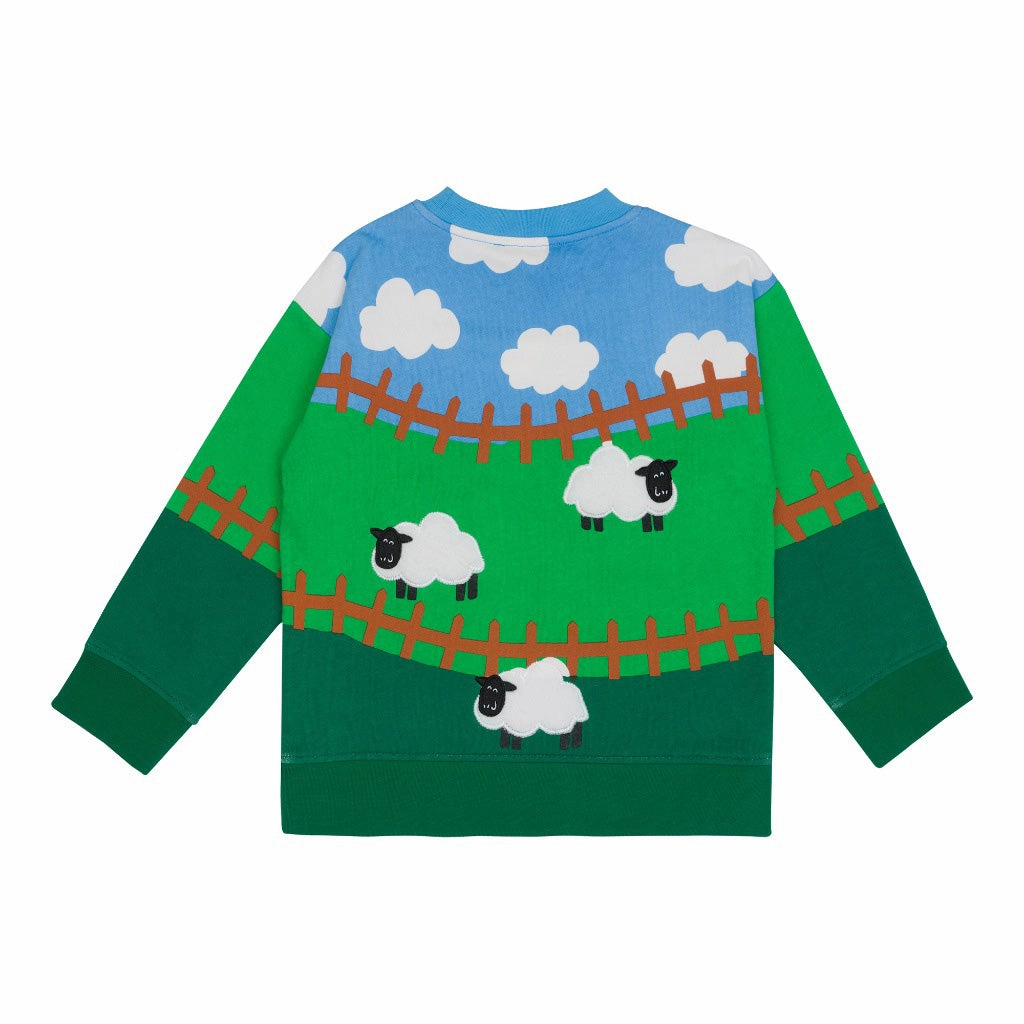 Stella McCartney Kids Sheep Cloud Sweatshirt Soft Material Microfiber Material