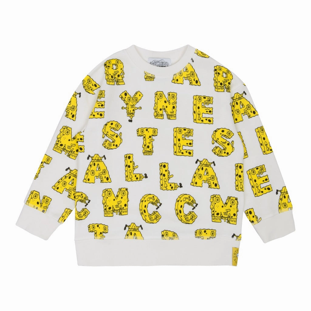 Stella McCartney Kids SpongeBob All-Over Print Sweatshirt NonChafe Tag Placement Double Layered Hem