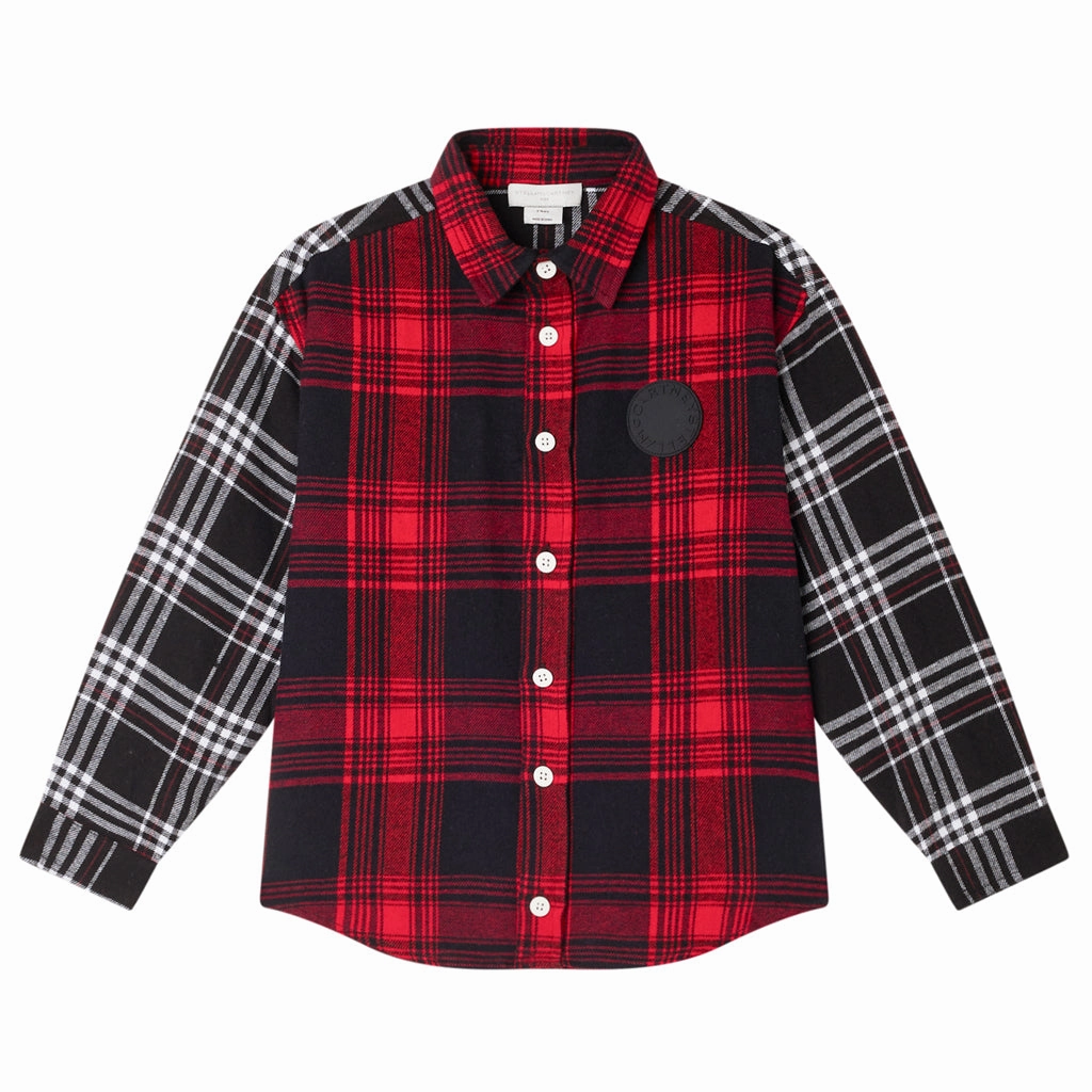 Contrast Stitch Detailing Rubberized grip Stella McCartney Kids Tartan Flannel Shirt