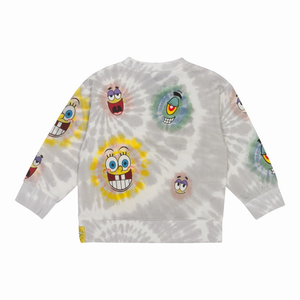 Metallic Fiber Blend Compact Jacquard Weave Stella McCartney Kids Tie Dye SpongeBob All-Over Print Sweatshirt