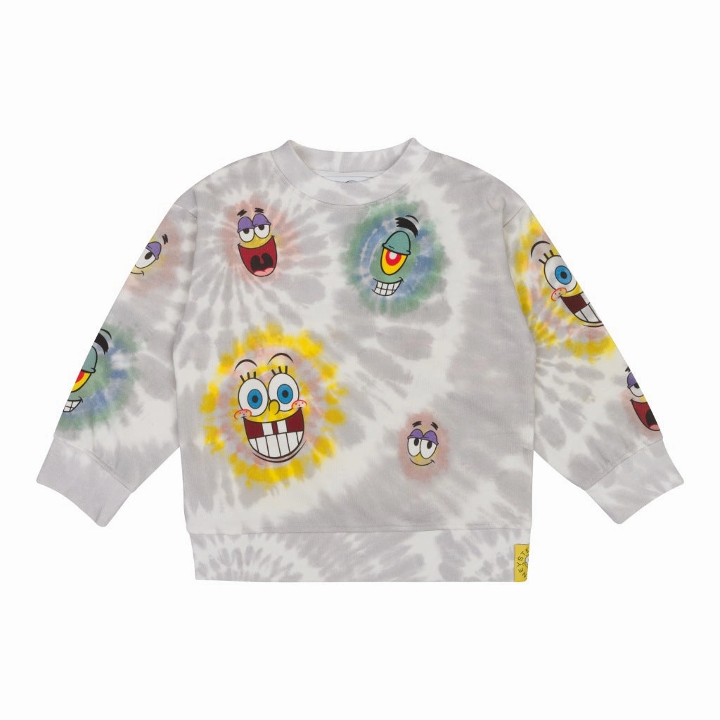 Stella McCartney Kids Tie Dye SpongeBob All-Over Print Sweatshirt ZeroWaste Pattern