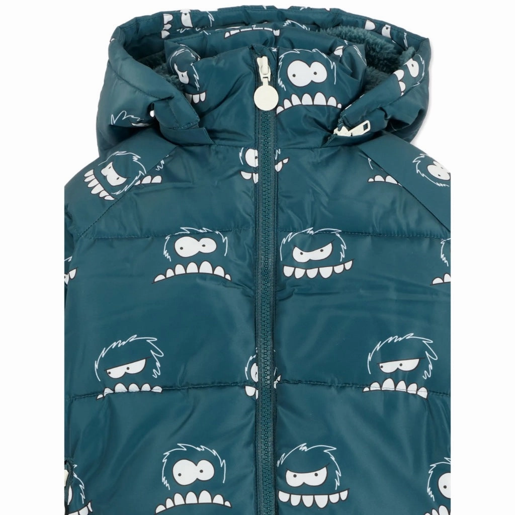 Stella McCartney Kids Yeti Faces All-Over Print Puffer Jacket Hike Fit AbrasionResistant Surface