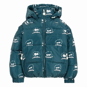 MultiPocketLayout Stella McCartney Kids Yeti Faces All-Over Print Puffer Jacket
