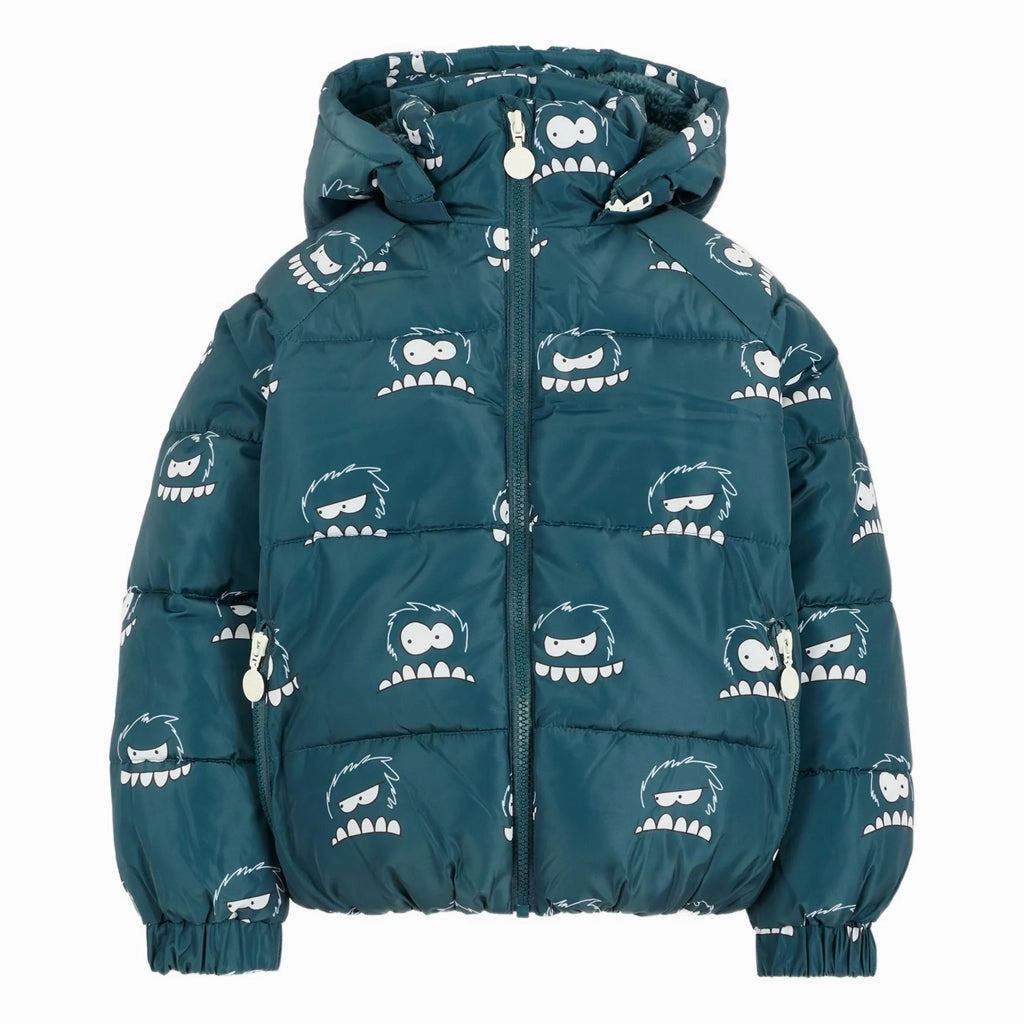 MultiPocketLayout Stella McCartney Kids Yeti Faces All-Over Print Puffer Jacket