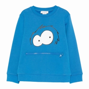 Stella McCartney Kids Yeti Faces Print Fleece Sweatshirt ComfortStretchFit