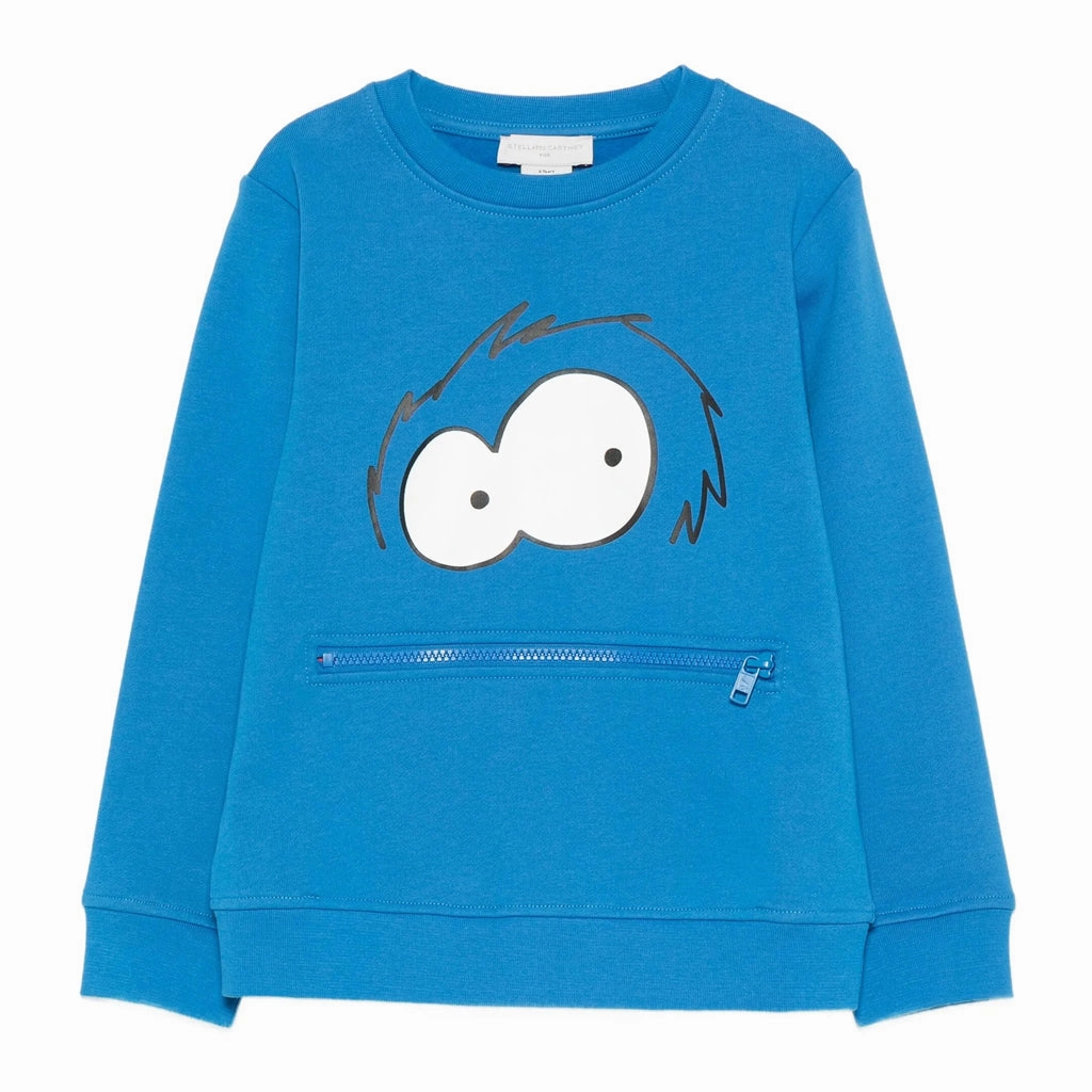 Stella McCartney Kids Yeti Faces Print Fleece Sweatshirt ComfortStretchFit