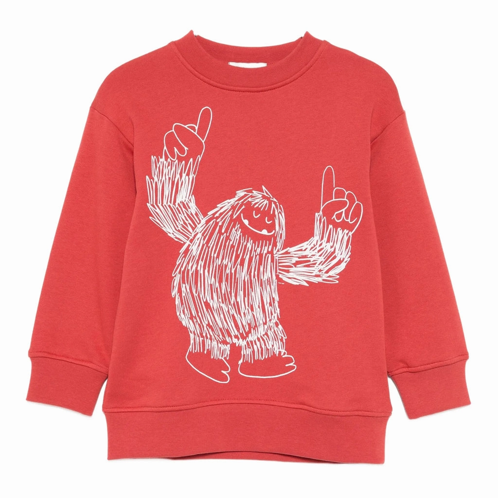 Seamless Knit Design Stella McCartney Kids Yeti Print Fleece Sweatshirt