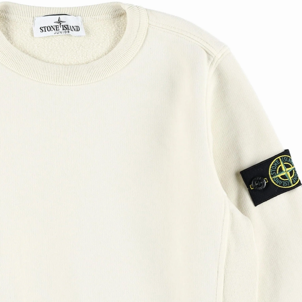 Stone Island Junior Crew Neck Sweatshirt MoistureWickingTechnology Temperature Regulating Fibers