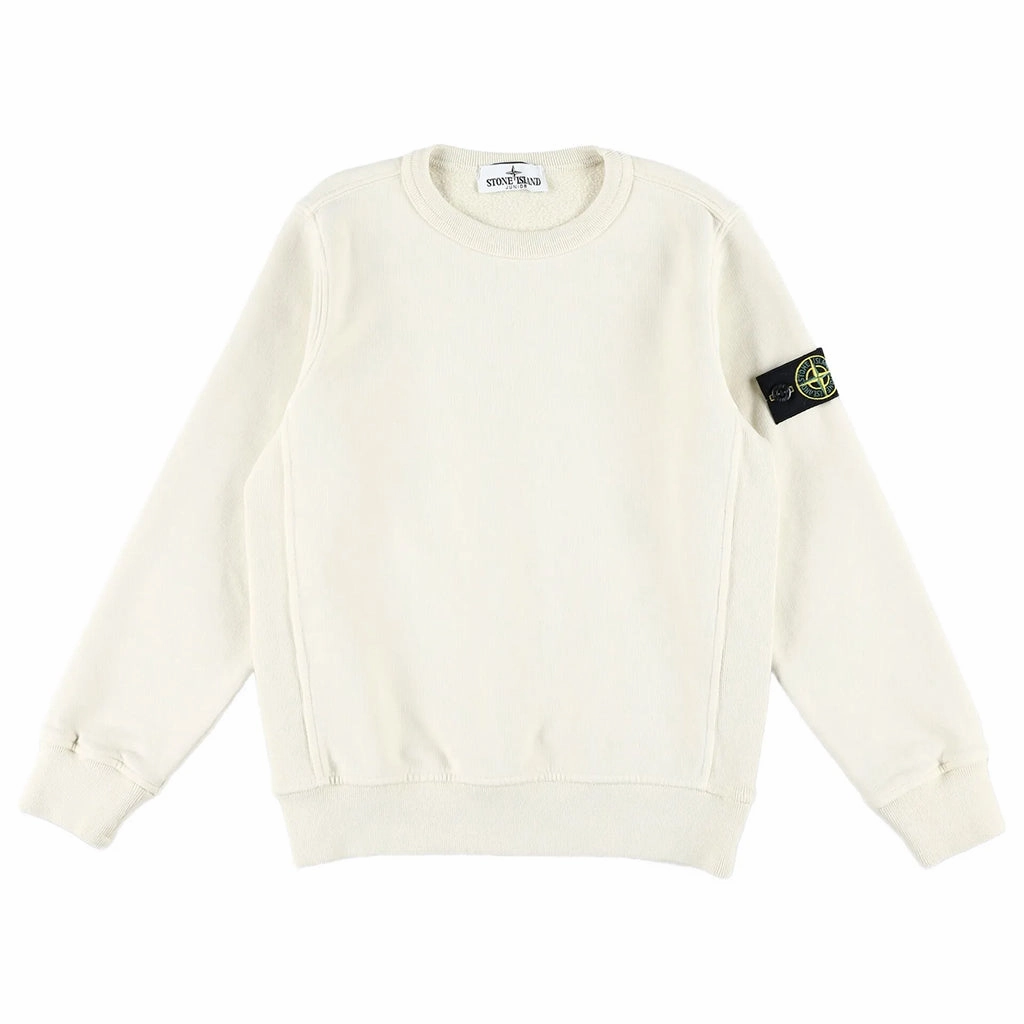 Stone Island Junior Crew Neck Sweatshirt Ribbed Hemline LongSleeve