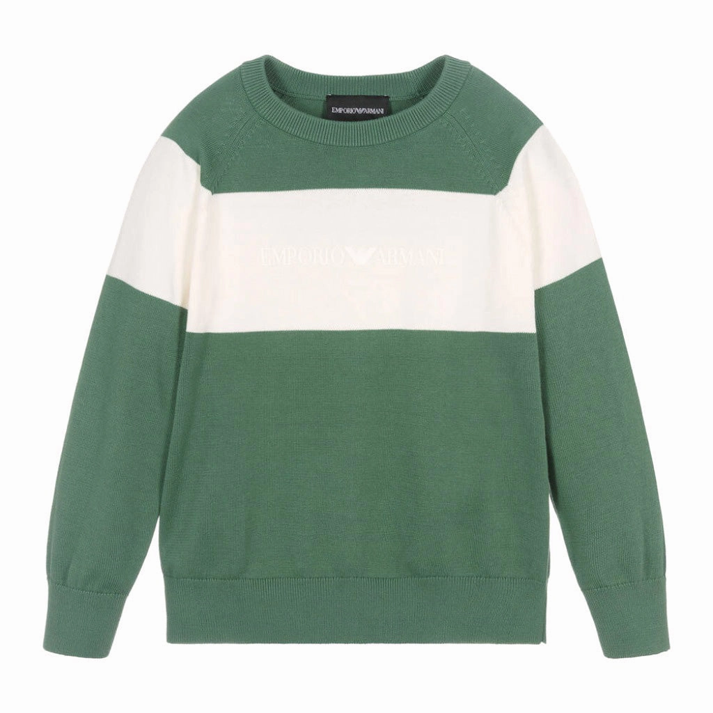 Emporio Armani Junior Logo Knit Sweater Warmth Retention Technology