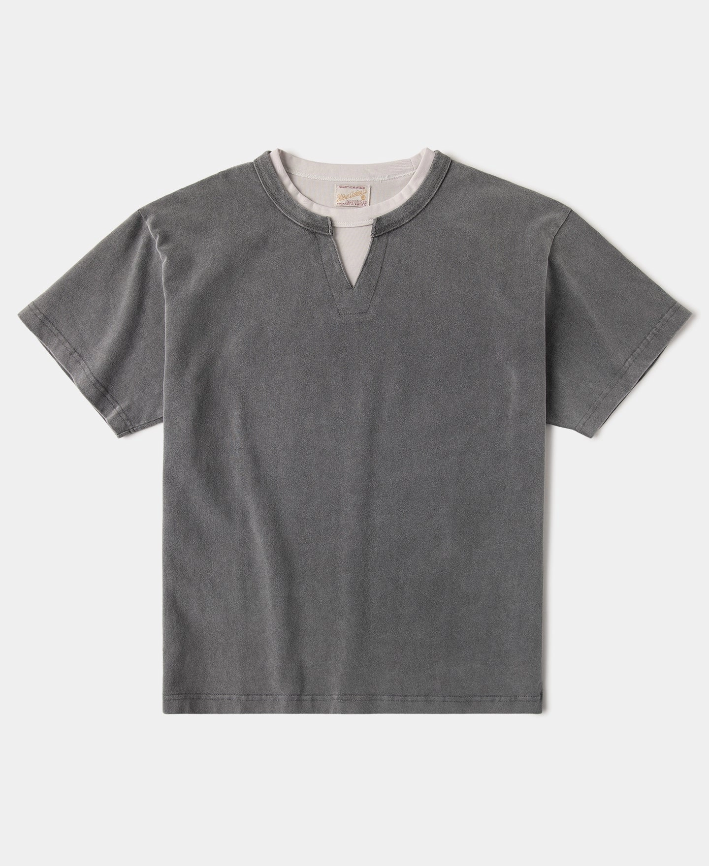 Brushed Texture Layered T-Shirt - Dark Gray All-Season Wear Textured Surface