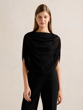 Drew Draped Top AllSeason Wearability Interlock Stitching