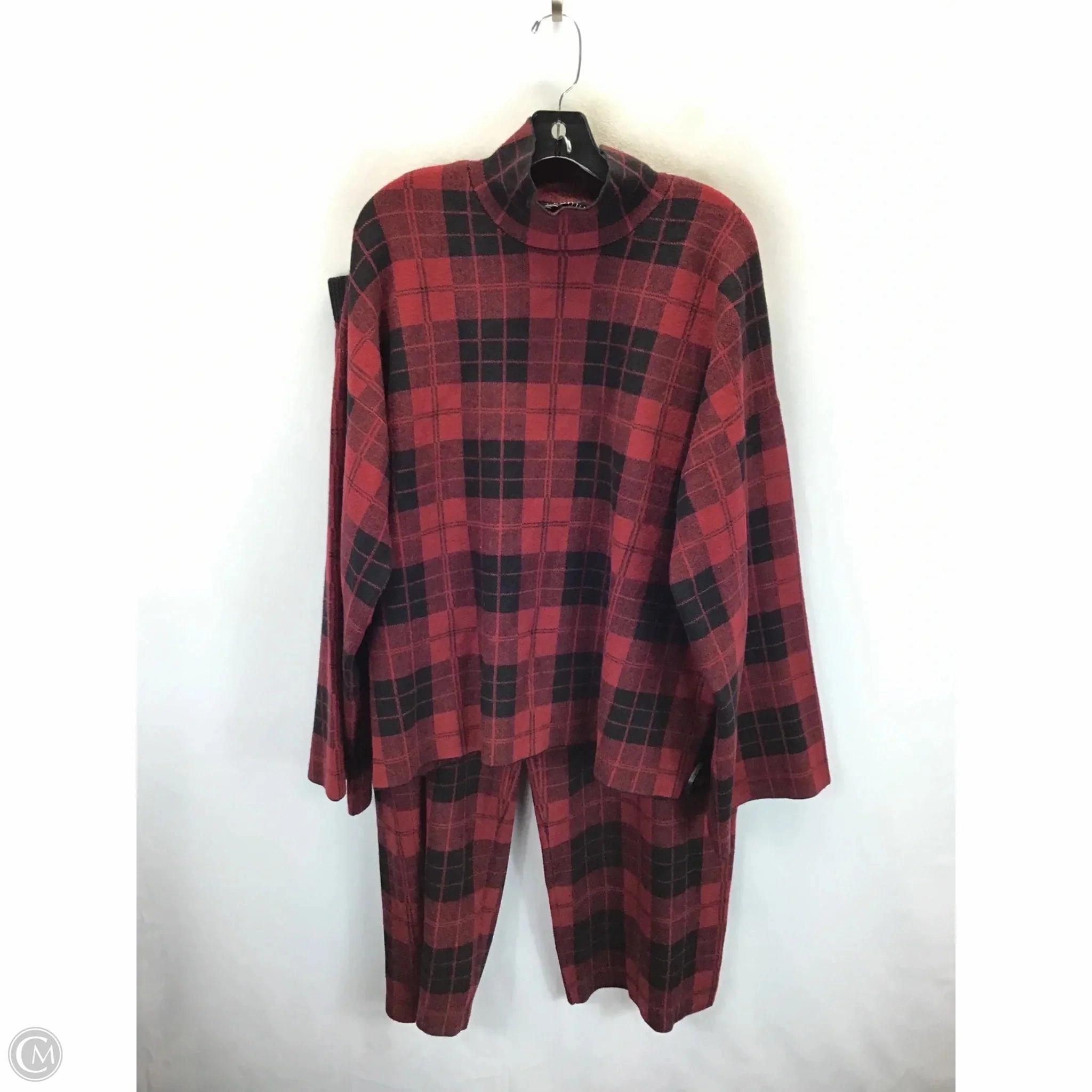 Pants Set 2pc By Eloquii In Black & Red, Size: 1x Stretch Material Utility Fit