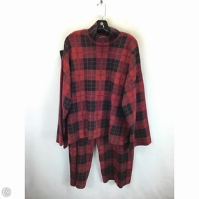 Pants Set 2pc By Eloquii In Black & Red, Size: 1x Stretch Material Utility Fit