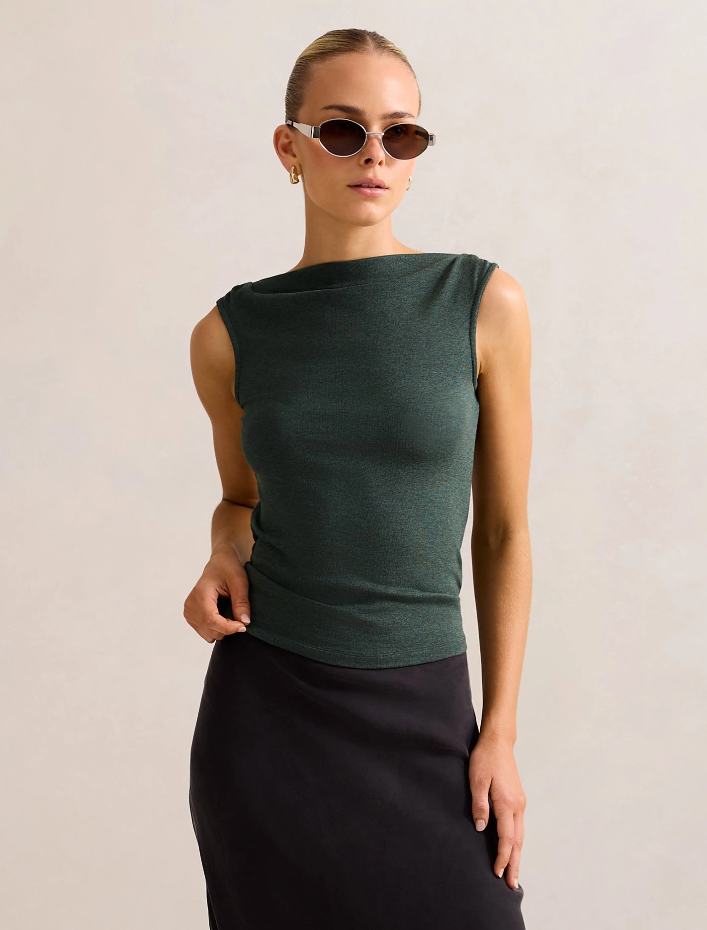 Josephine Straight Neck Tank Top Relaxed Tee