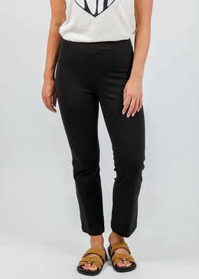 Workout Ready Recyclable Fabric Blend Ankle Denim Baby Bootcut Pants - Black