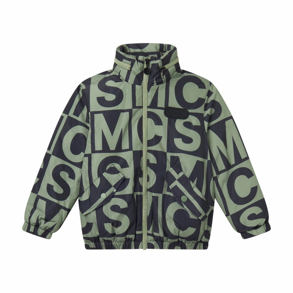 Stella McCartney Kids SMC Logo Graphic Jacket Adjustable Drawstring Waist Long Length