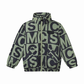 Stella McCartney Kids SMC Logo Graphic Jacket Adjustable Drawstring Waist Long Length