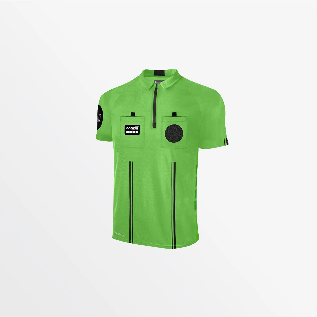 MEN'S OFFICIAL REFEREE 1/4 ZIP SHORT SLEEVE JERSEY Yarn Dyed Fabric