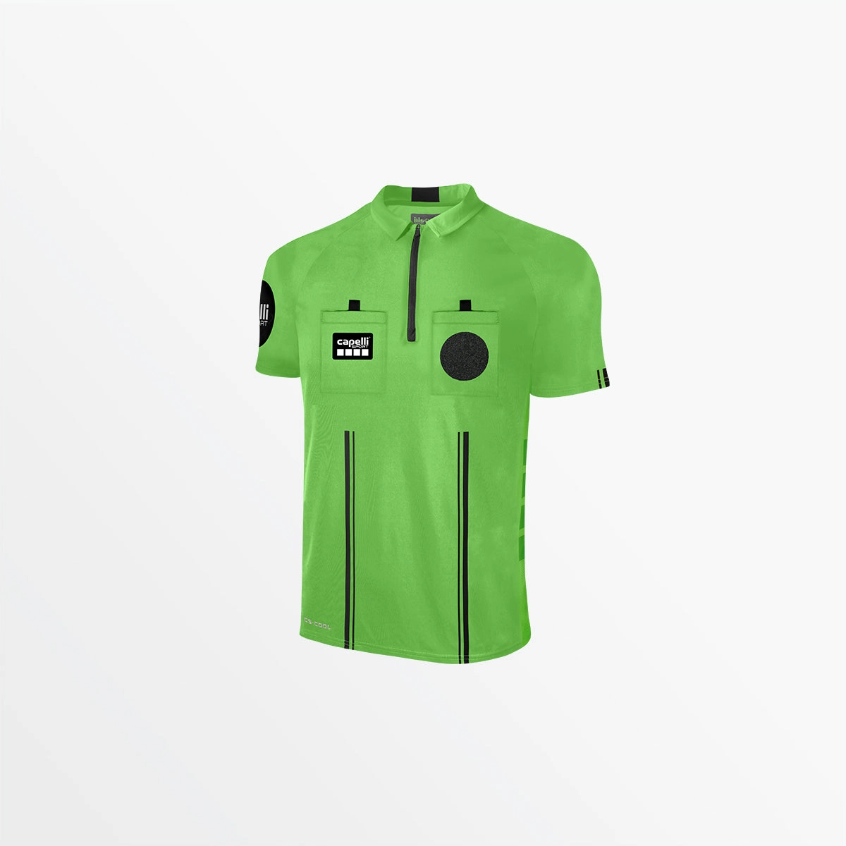 MEN'S OFFICIAL REFEREE 1/4 ZIP SHORT SLEEVE JERSEY AdaptiveFitFabric AdjustableHem