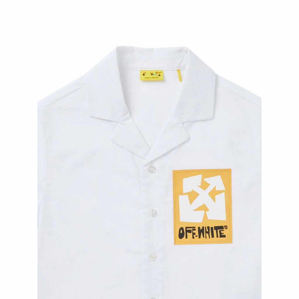 Snag Proof Weave HypoallergenicFibers Off-White Kids Big Label Shirt