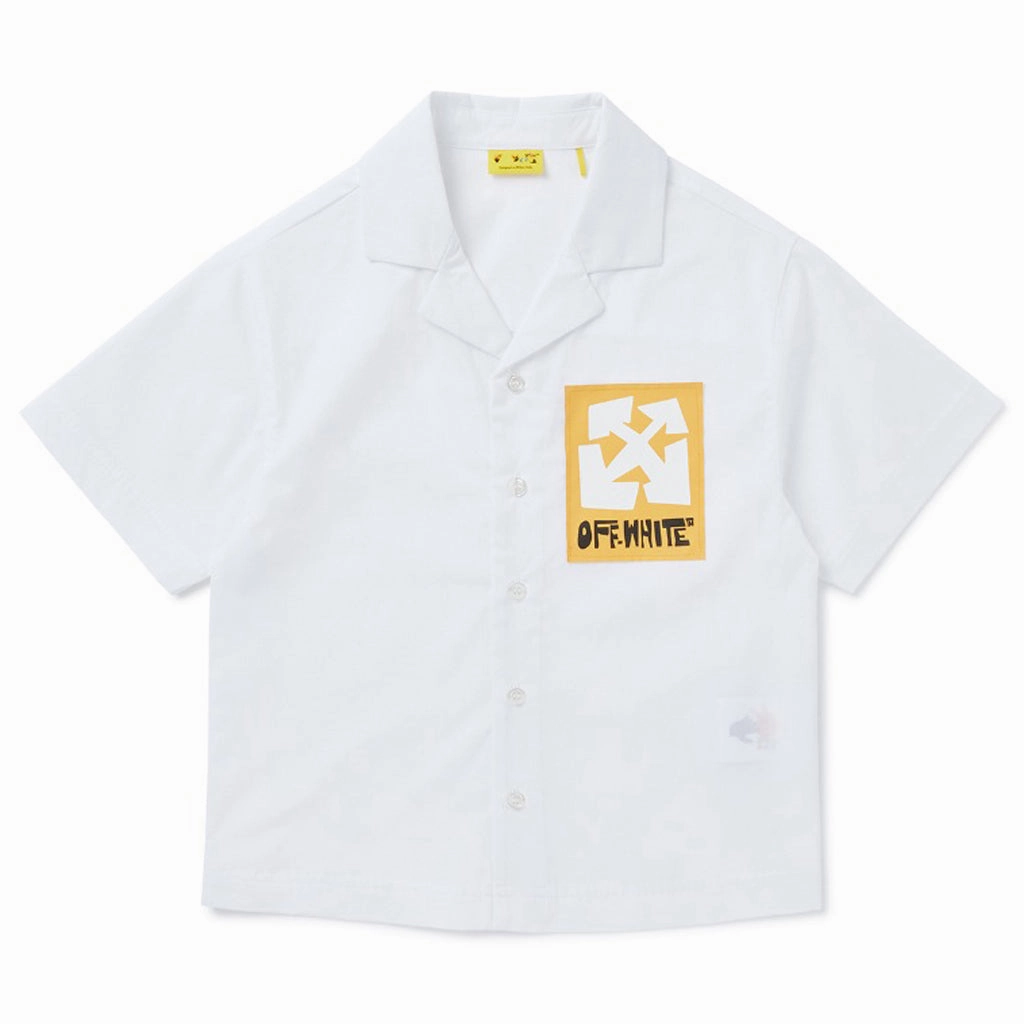 Durable Weave Full Coverage Fit Off-White Kids Big Label Shirt