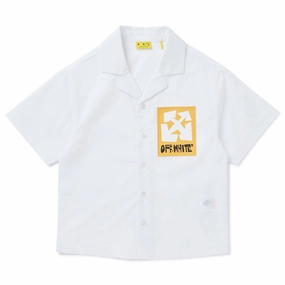 Soft Brushed Finish Off-White Kids Big Label Shirt