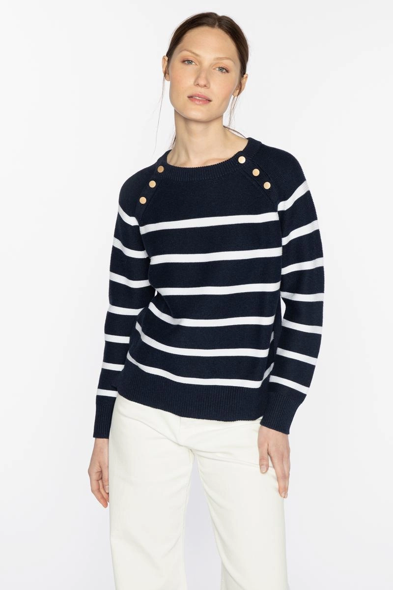 Fade Resistant Textiles Chill Ready Stripe Button Crew