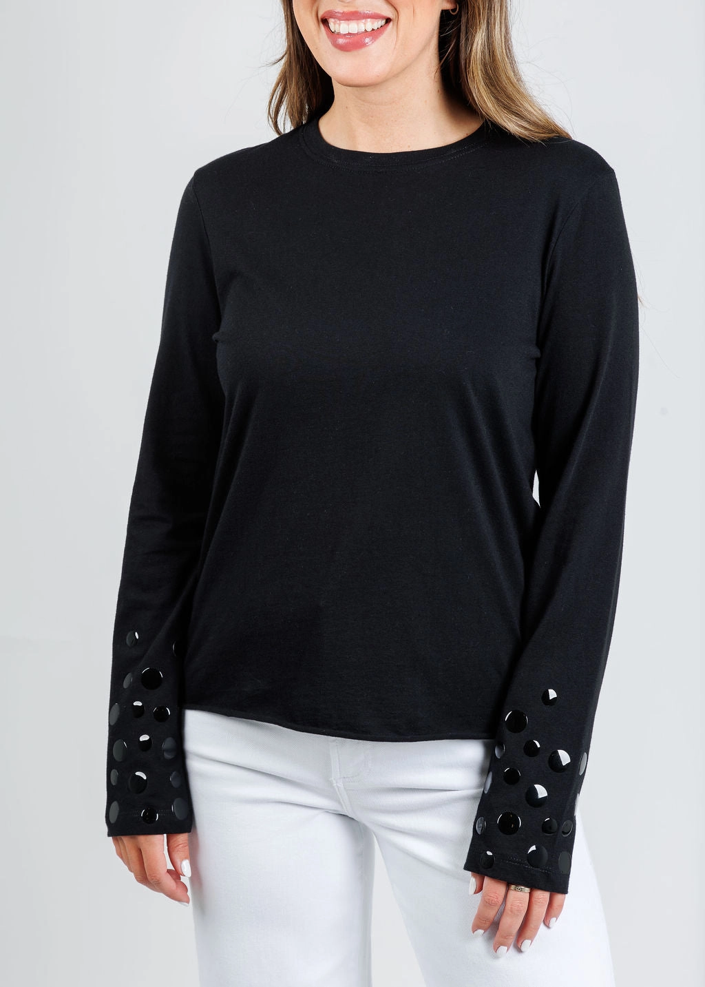 Stud T-Shirt - Black Anti Pilling Surface