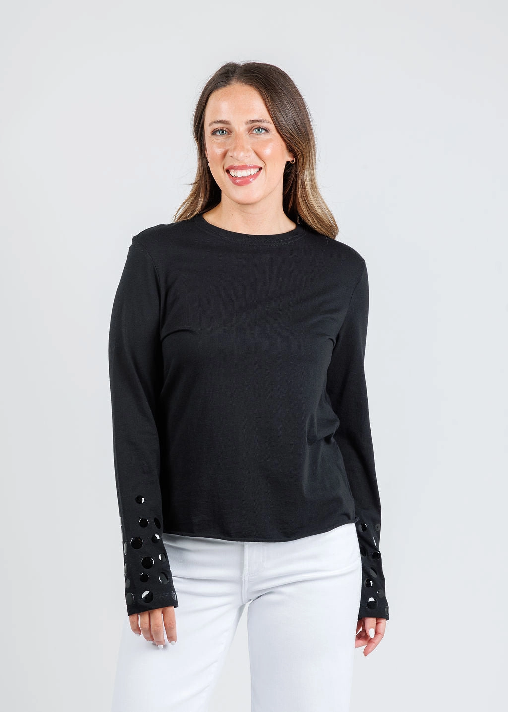 Chic Option Stud T-Shirt - Black