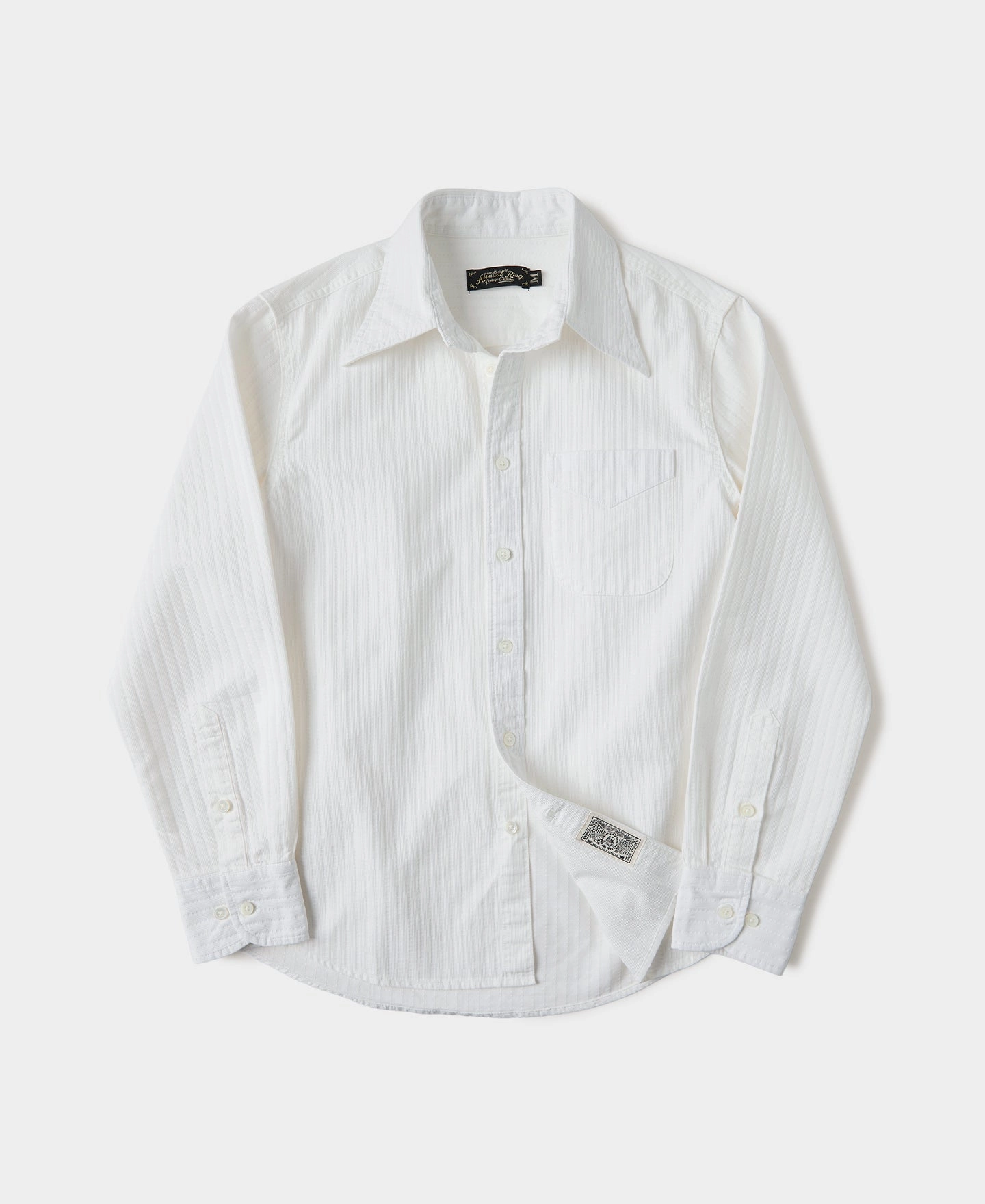 Summer Fashion 1920s Point Collar Jacquard Textured Dobby Shirt