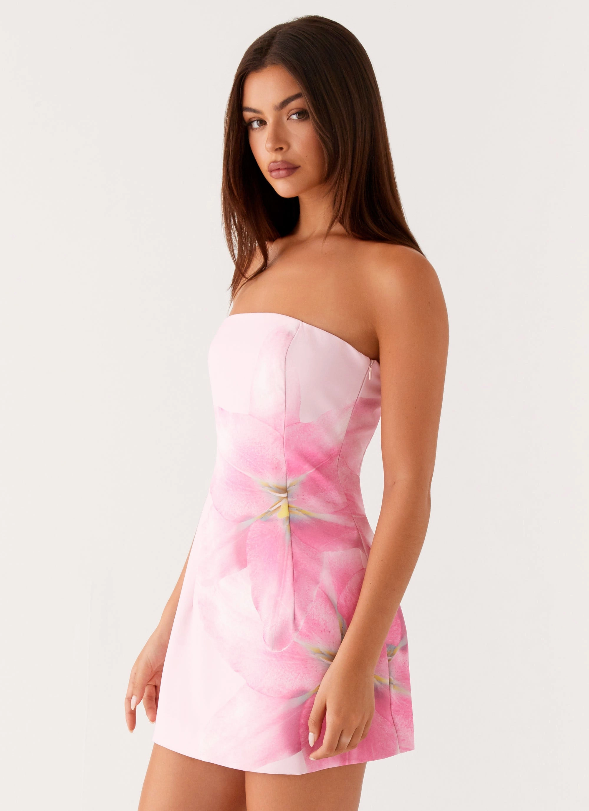 Gentle Flow Maximalist-Trend Sugar Rush Strapless Mini Dress - Pink