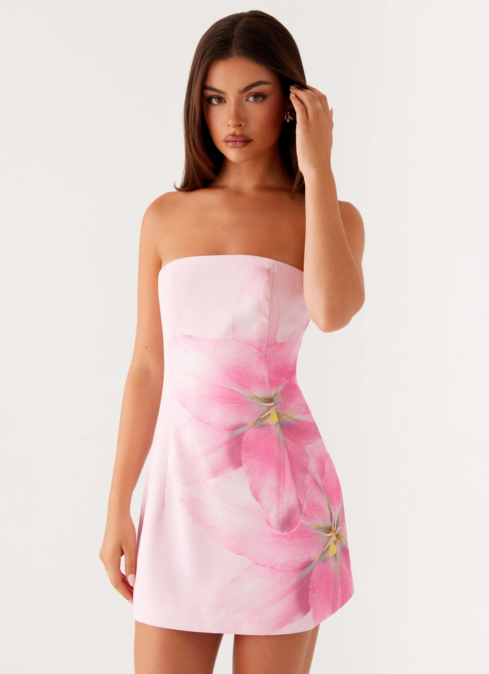 Sugar Rush Strapless Mini Dress - Pink Wrap Charm