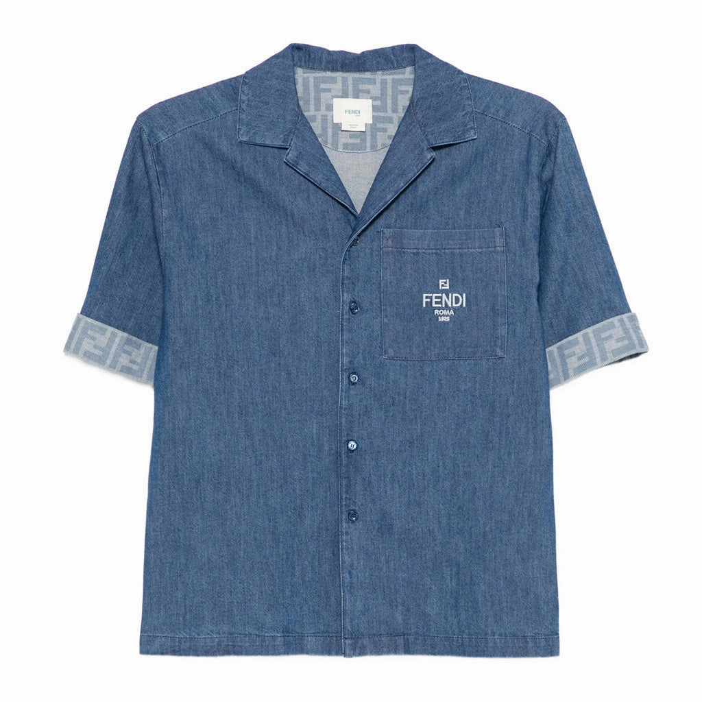 Fendi Kids Denim Shirt Lightweight Weave Tagless Comfort