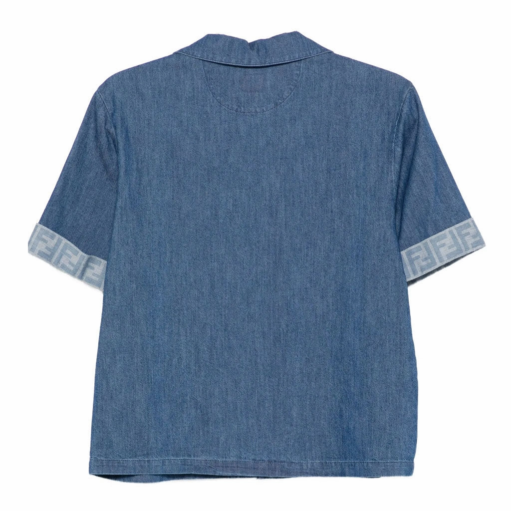 Fendi Kids Denim Shirt Subtle Texture Weave