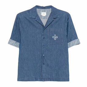 Fendi Kids Denim Shirt Lightweight Weave Tagless Comfort