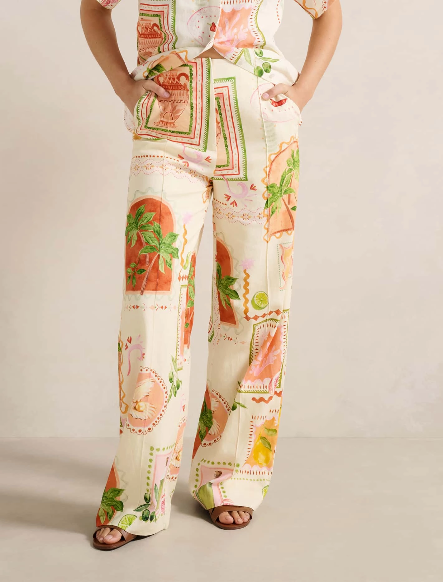 Ola Linen Wide Leg Pants Premium Stretch