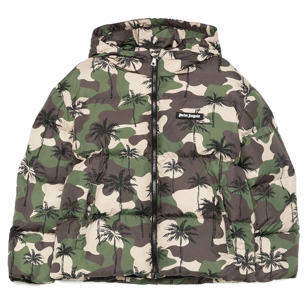Essential Fit Palm Angels Kids Camo Palms Hoodie Puffer Jacke