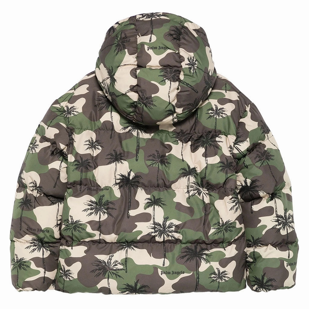 Unisex Casual Fit Autumn Wear Palm Angels Kids Camo Palms Hoodie Puffer Jacke