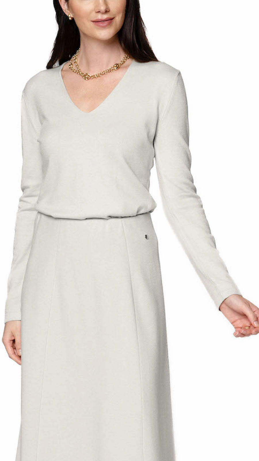 Tall Length Pocket Detail Viv Long Sleeve V-Neck Top - Mist