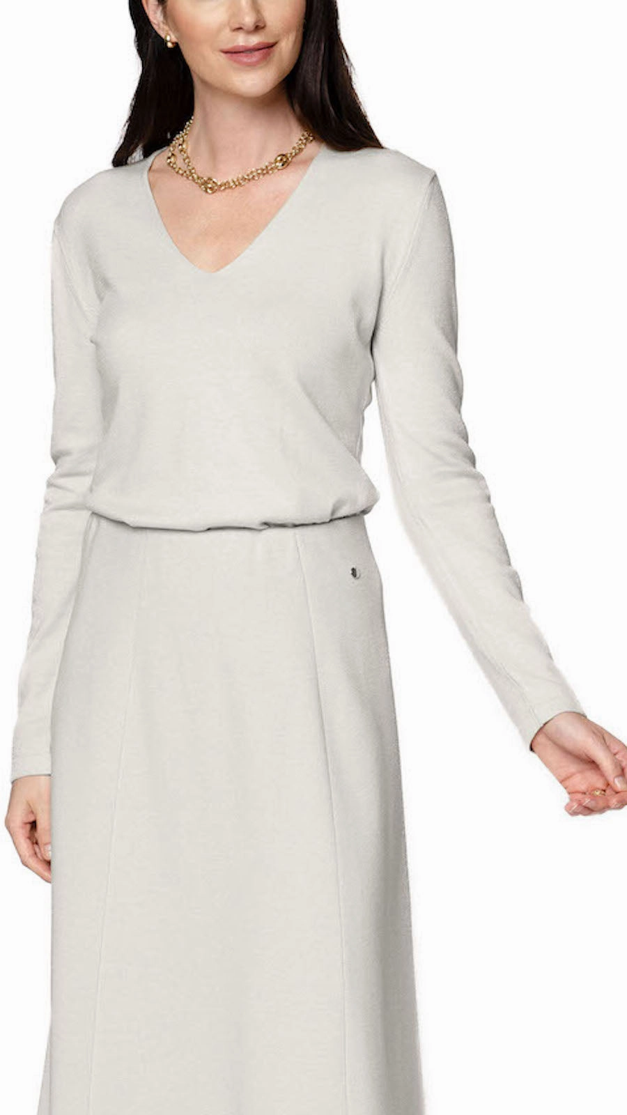 Gender Neutral Viv Long Sleeve V-Neck Top - Mist