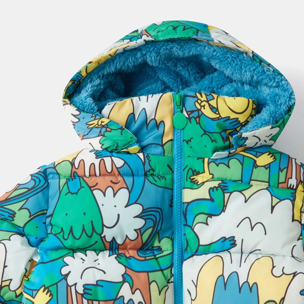DoubleLayeredEdges Stella McCartney Kids Earth Gang All-Over Print Puffer Jacket