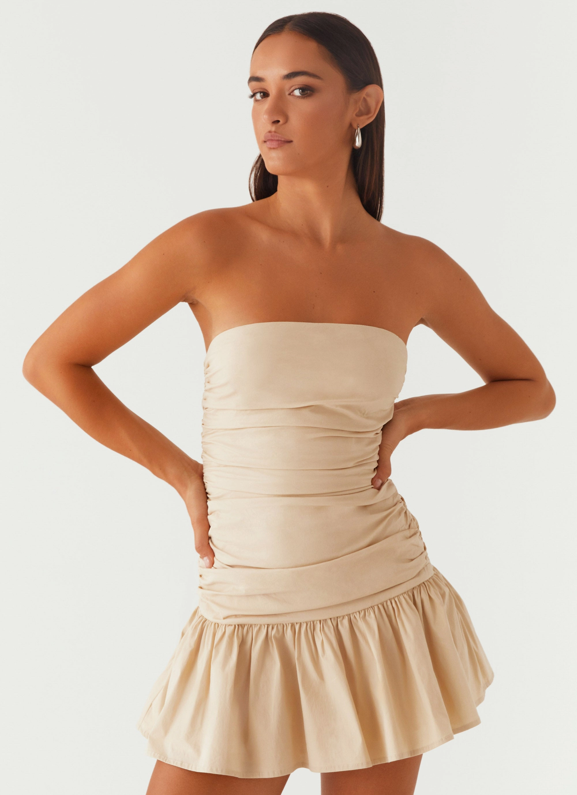 Refined Mood Year Round Carmel Mini Dress - Ivory